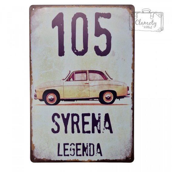 Tabliczka Ozdobna Blacha Vintage Retro Syrena Auto 2242